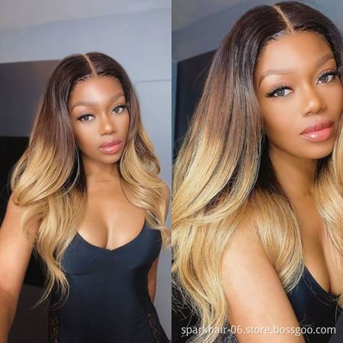 10A 3Bundles Brazilian Straight Hair Weave 30 Inch Human Hair Extensions Silky Straight 1B/4/27 Ombre Brown Honey Blonde Bundle